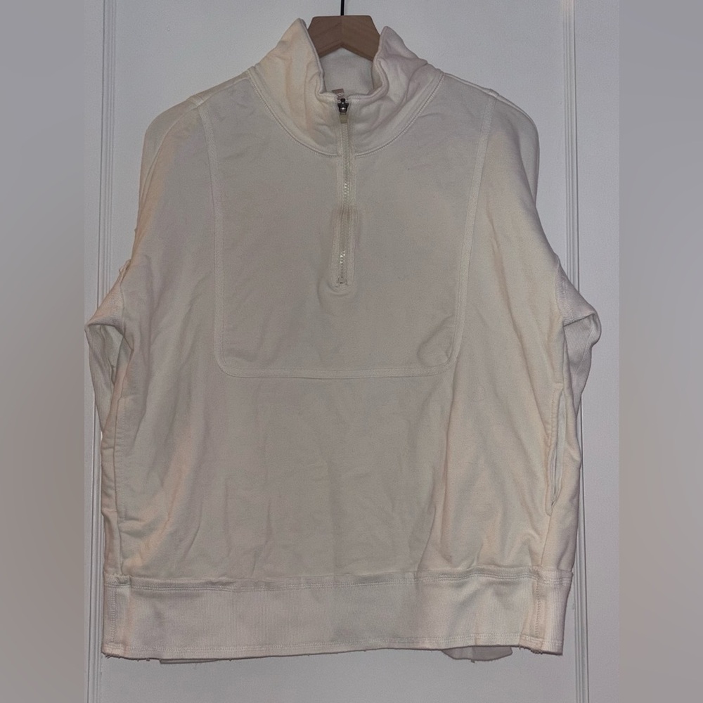 FP Movement White 3/4 Zip Up Sweatshirt